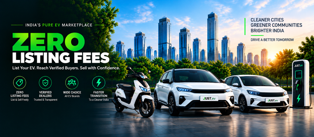 JUST.ev — Zero Listing Fees. List Your EV. Reach Verified Buyers. Sell with Confidence.